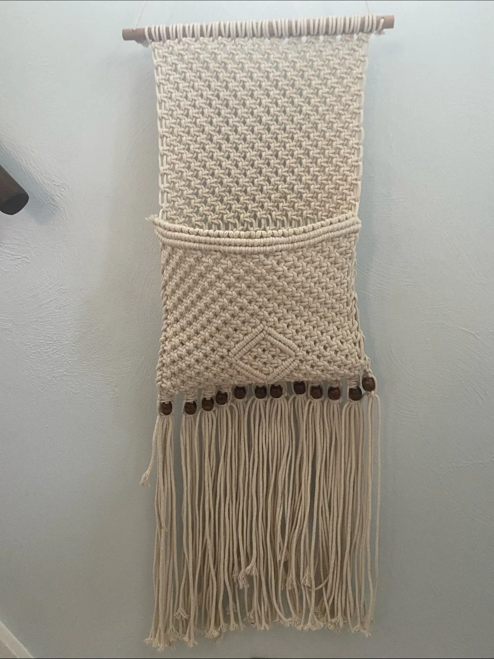 Handmade Macramé Wall Hanging in Natural Cream - Boho Home Wall Decor